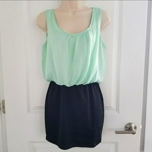 Aqua blue fitted midi dress